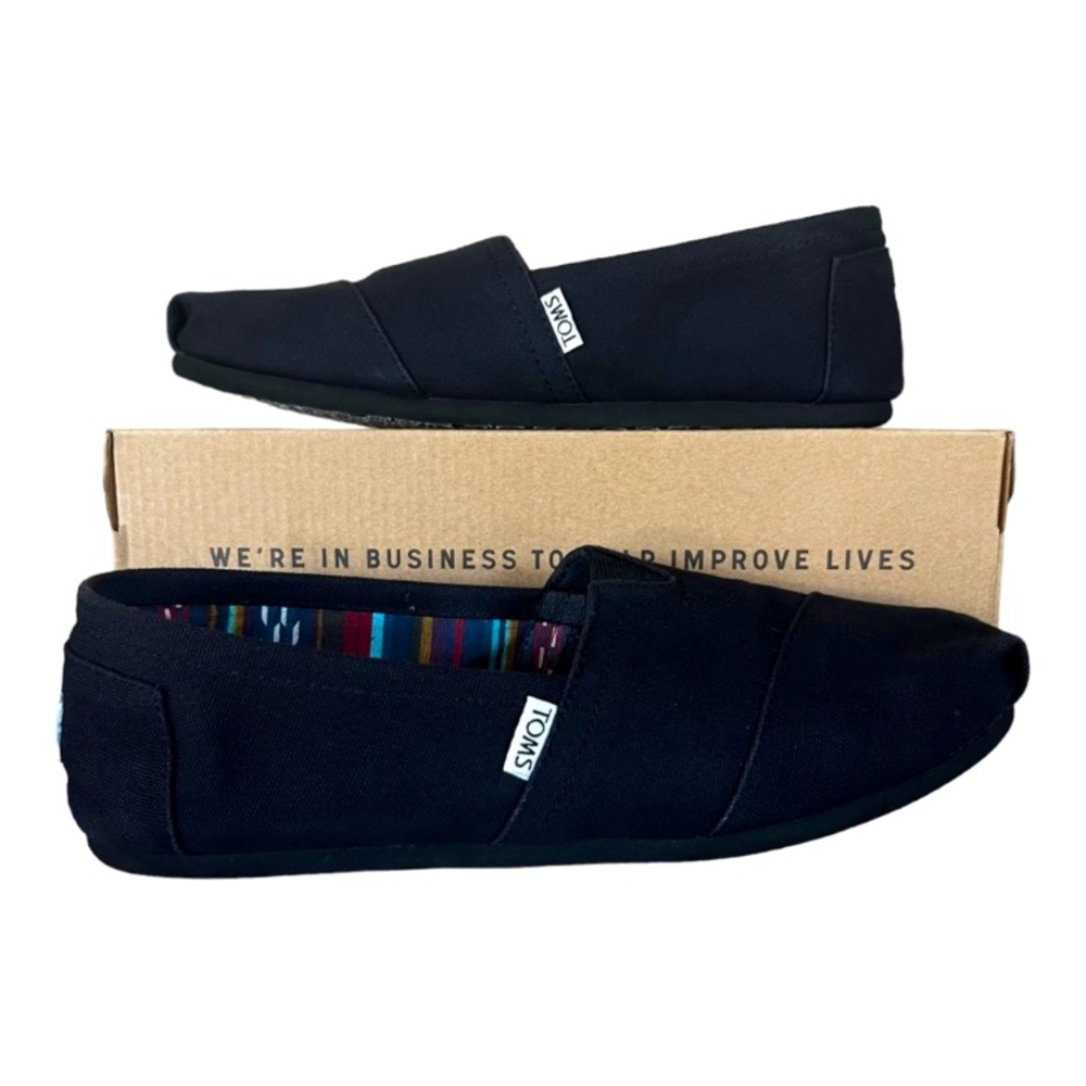 Tom’s, black, size 10
